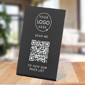 Signe De Table Prix du code QR | Black Business Logo Scan Me