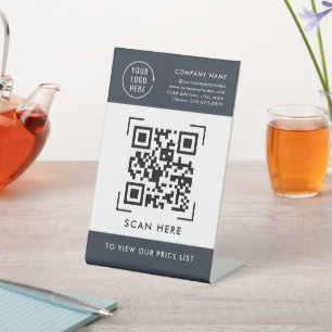 Signe De Table Prix du code QR Logo professionnel sans contact