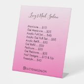 Signe De Table Prix du Salon à ongles rose Ombre (Recto)