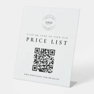Signe De Table Prix sans contact QR Code logo commercial