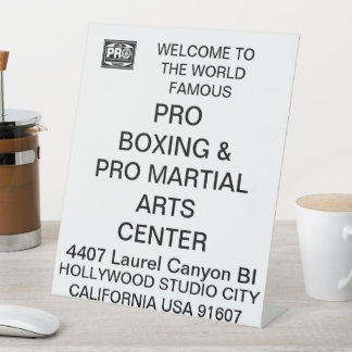 SIGNE DE TABLE #PROBOXER & #PROMARTIALARTS