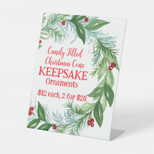Signe De Table Produit de verdure de Noël aux baies rouges de pin