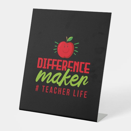 Signe De Table Professeur Art Différence Maker Vie de l'enseignan (Recto)