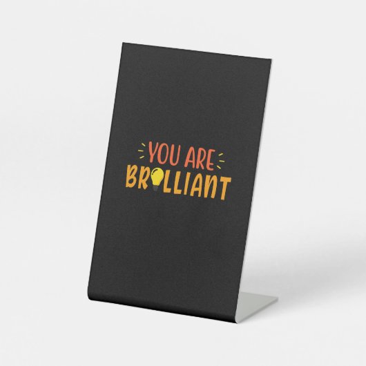 Signe De Table Professeur Cadeaux | Vous Êtes Brillant (Recto)