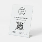 Signe De Table Professionnel moderne Nom commercial QR Code Logo (Recto)