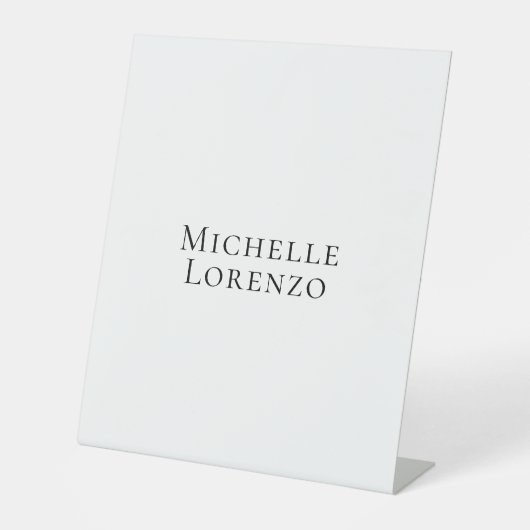 Signe De Table Professionnel Moderne Simple Clair Nom Noir Blanc (Recto)