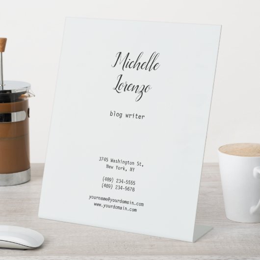 Signe De Table Professionnel Moderne Simple Noir & Blanc (In SItu)