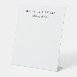 Signe De Table Professionnel Unique Classique Simple Noir & Blanc