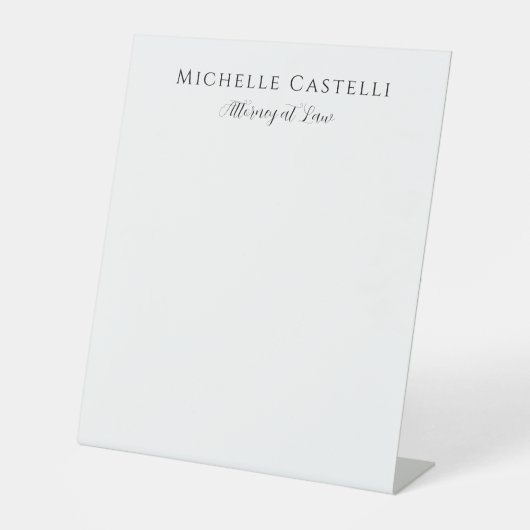 Signe De Table Professionnel Unique Classique Simple Noir & Blanc (Recto)