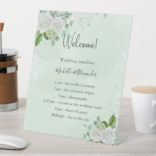 Signe De Table Programme de chronologie mariage floral eucalyptus (In SItu)