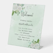 Signe De Table Programme de chronologie mariage floral eucalyptus (Recto)