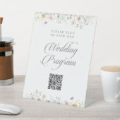 Signe De Table Programme de mariage à code QR Fleur Sauvage Fanta (In SItu)