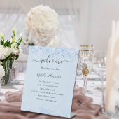 Signe De Table Programme de mariage bleu bébé