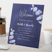 Signe De Table Programme de mariage bleu de la marine eucalyptus (In SItu)