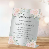 Signe De Table Programme de mariage chronologie argent fleurs ros