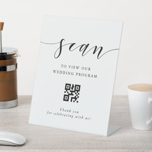 Signe De Table Programme de mariage de calligraphie moderne Code (In SItu)