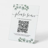 Signe De Table Programme de mariage Feuille Eucalyptus vertes Cod (Recto)