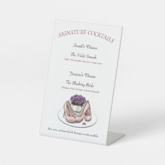 Signe De Table Programme de mariage lesbien Fleurs Violettes Élég