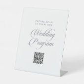 Signe De Table Programme de mariage QR Code Calligraphie Chic Cla (Recto)