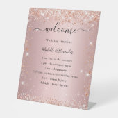 Signe De Table Programme de mariage rose rose pâle (Recto)