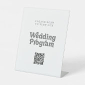 Signe De Table Programme de mariage simple et formel avec QR code (Recto)
