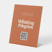 Signe De Table Programme de mariage simple et formel avec QR Code (Recto)