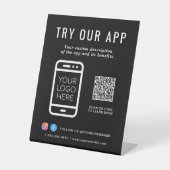 Signe De Table Promotionnels Essayer notre application Code QR Lo (Recto)