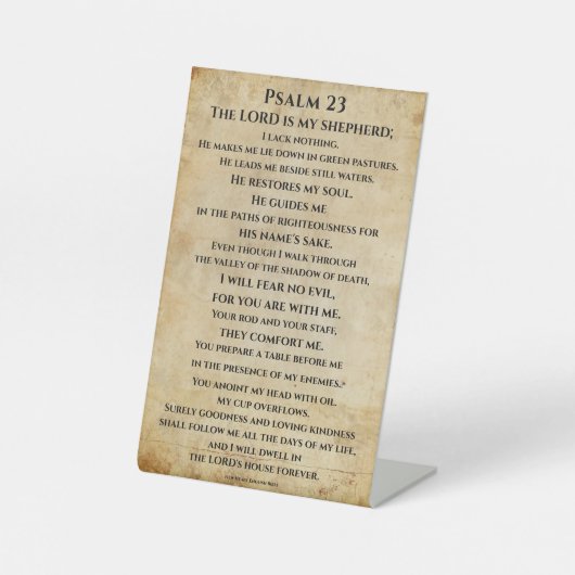 Signe De Table Psalm 23  { NHEB version.} (Recto)