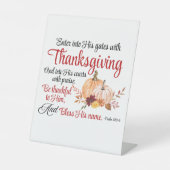 Signe De Table Psaume 100:4 Entre dans ses portes avec Thanksgivi (Recto)