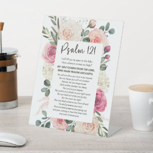 Signe De Table Psaume 121 Je lèverai mes yeux Bible florale