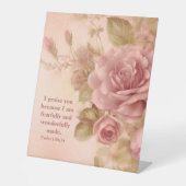 Signe De Table Psaume 139:14 Rose (Recto)