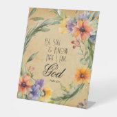 Signe De Table Psaume 46:10 Verse de la Bible (Recto)