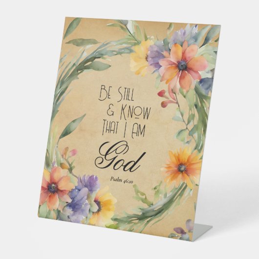 Signe De Table Psaume 46:10 Verse de la Bible (Recto)