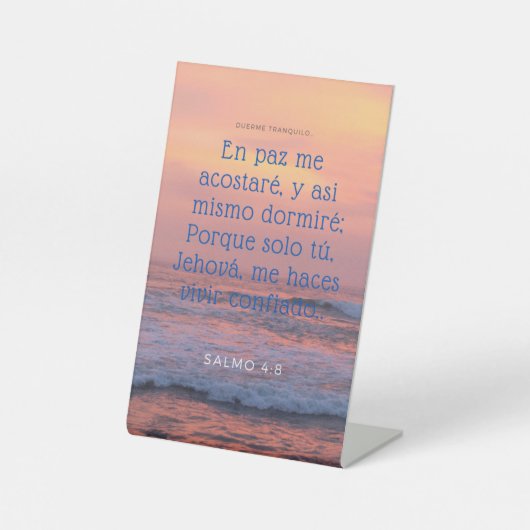 Signe De Table psaume 4:8 (Recto)