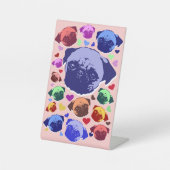 Signe De Table Pug Puppy Dog PopArt Retro Style (Recto)