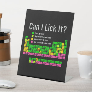 Signe De Table Puis-je le Lick Table périodique Enseignant Enfant
