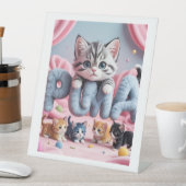 Signe De Table Puma Paws | Cute Kitten Fantasy Artwork (In SItu)