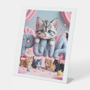 Signe De Table Puma Paws Fantaisie Féline Mignonne