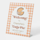 Signe De Table Pumpkin Cutie Pie Birthday Welcome Sign (Recto)