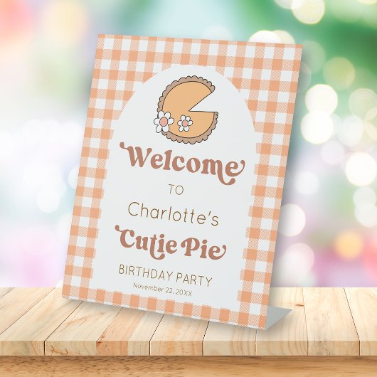 Signe De Table Pumpkin Cutie Pie Birthday Welcome Sign