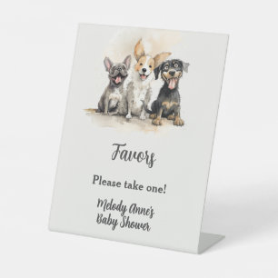 Signe De Table Puppy Chien Tails Garçon Baby shower Faveurs