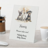 Signe De Table Puppy Chien Tails Garçon Baby shower Faveurs (In SItu)
