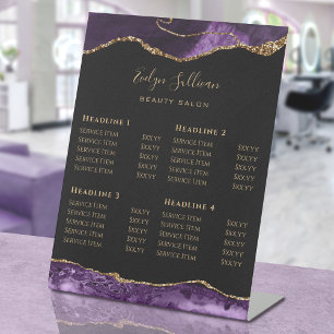 Signe De Table Purple Agate Beauté Salon Liste des prix Piédestal