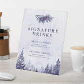 Signe De Table Purple Aquarelle Pine Tree Forêt Signature Boire (In SItu)