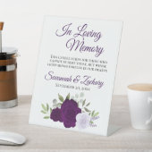 Signe De Table Purple Boho Roses Love Mémoire Mariage Memorial (In SItu)