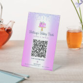 Signe De Table Purple Boulangerie QR Code Scan Menu Cake Parties  (In SItu)
