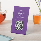 Signe De Table Purple Business Logo QR Code Restaurant Menu (In SItu)