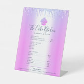 Signe De Table Purple Cupcake Parties scintillant Driving Bakery  (Recto)