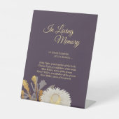 Signe De Table Purple Daisy Antique Mariage En Mémoire Amoureuse (Recto)