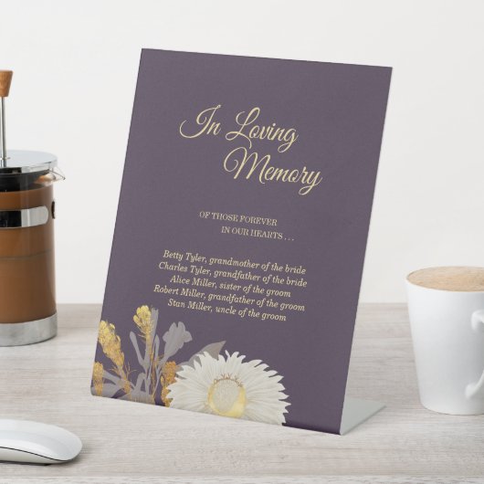 Signe De Table Purple Daisy Antique Mariage En Mémoire Amoureuse (In SItu)